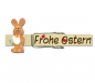 Preview: Osterklupperl mit Namen und einen Hasen und einer organgefarbener Schleife
