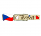 Preview: Namensklammern mit einer handbemalten Tschechischen Fahne