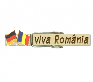 Wäscheklammer mit Fahnen von Rumänien-Deutschland