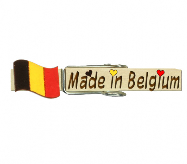 Klammer mit Aufdruck und der bemalten Fahne Belgiens