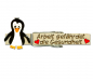 Preview: berdruckte Klammern  mit einem handbemalten Pinguin