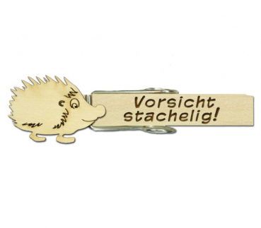 Glupperl mit einem neutralen Holz-Igel