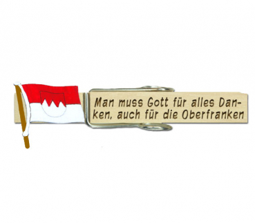 Frankenglupperl mit einer bemalten Frankenfahne