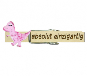 Glubberl mit einem pinkfarbenen Dino