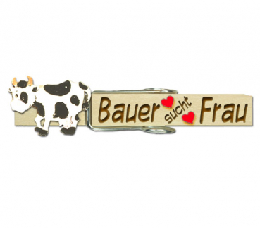 Oktoberfest Klammer mit Namen und einer handbemalten Kuh