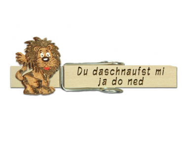 Glupperl mit einem gold-braunen Löwen