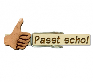 Glupperl mit einem hautfarbenen Daumen nach oben