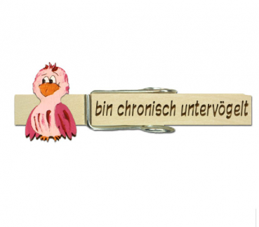Glupperl mit einem pinkfarbenen Vogel (gerade)
