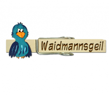 Glupperl mit einem dunkelblauen Vogel (gerade)