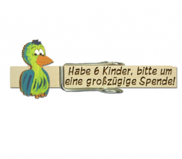 Glupperl mit einem grünen Vogel (seitlich)