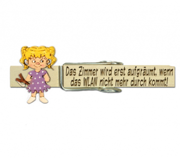 Glupperl mit einem handbemalten lilafarbenen Lausdirndl