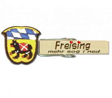Glupperl mit Namen und dem Freisinger Wappen