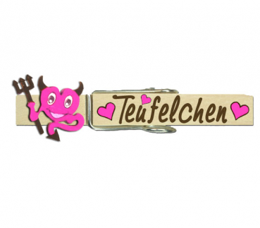 Glupperl mit einem süß bemalten Herz-Teufelchen in pink