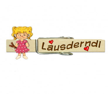 Glupperl mit einem handbemalten pinkfarbenen Lausdirndl