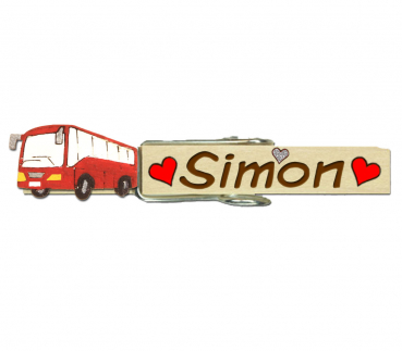 Glubbal mit einem roten Omnibus