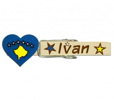 Glupperl mit dem handbemalten Herzen des Kosovos