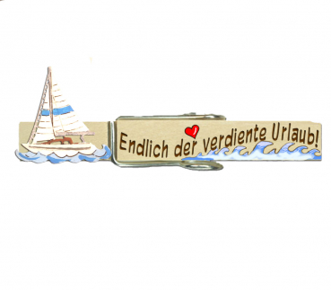 Glubbal mit einer handbemalten Segeljacht