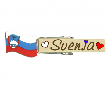 Glupperl mit einer handbemalten Slowenischen Fahne