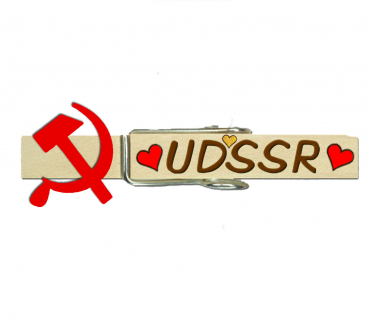 Glupperl mit dem roten Symbol der ehemaligen UDSSR