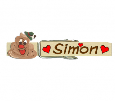 Wiesnglupperl mit einem handbemalten Scheißehaufen, einem Gesicht und einem grünen Hut