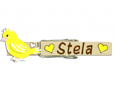 Glupperl mit einem handbemalten Kanarienvogel