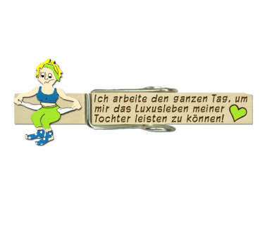 Glupperl mit einer armen Frau und leeren Hosentaschen, sowie kaputten Socken in grün