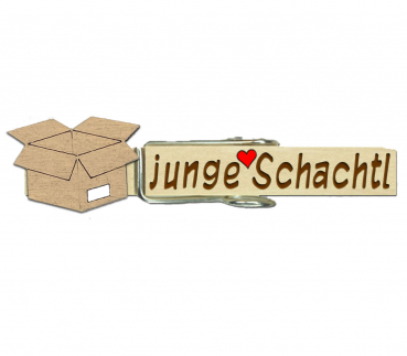 Glupperl mit einem handbemalten neuen Karton