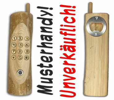 Preview: Holzhandy mit "Mikrofon"! Ein kurioser und dekorativer Flaschenöffner!