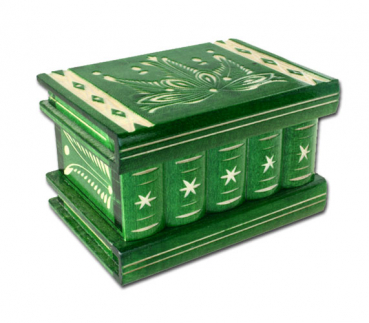 Bücher-Trick-Box mittelgrün mit Ornamenten Gr. 2