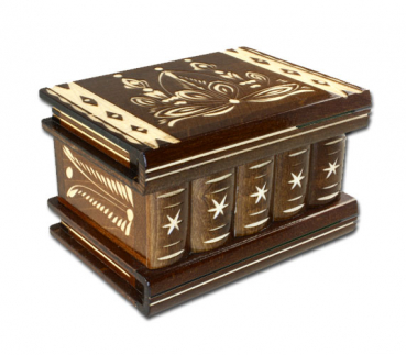 Bücher-Trick-Box dunkelbraun mit Ornamenten Gr. 2