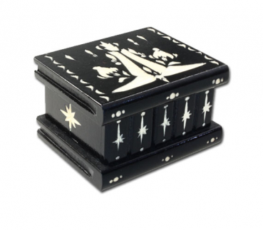 Bücher-Trick-Box schwarz mit Schnitzerei Gr. 1