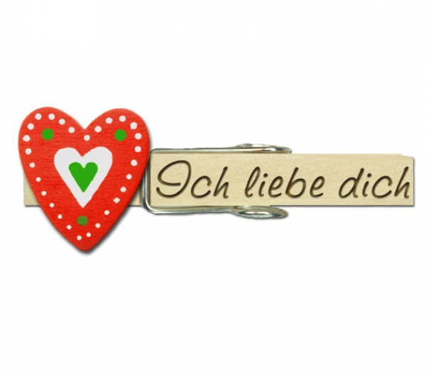 Oktoberfestklammer mit einem "Holzherz" grün