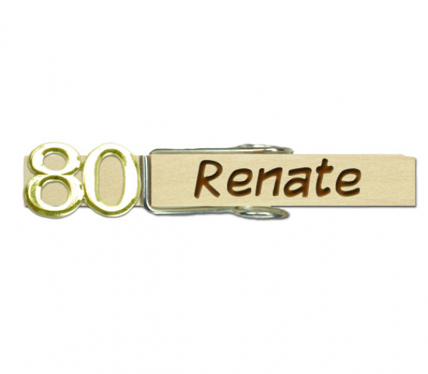 Glupperl mit einer goldfarbenen 80