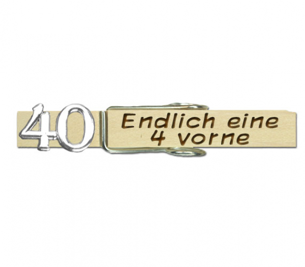 Glupperl mit einer silberfarbenen 40