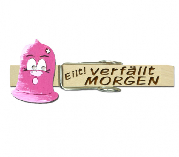 Glubberl mit einem handbemalten rosa Verhüterli