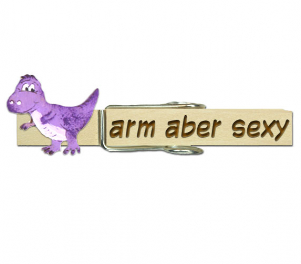 Glubbal mit einem lilafarbenen Dino