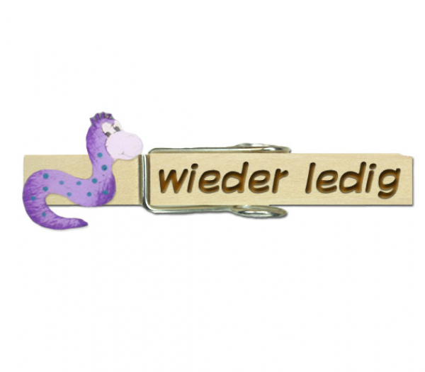 Klupperl mit einem lilafarbenen Bücherwurm