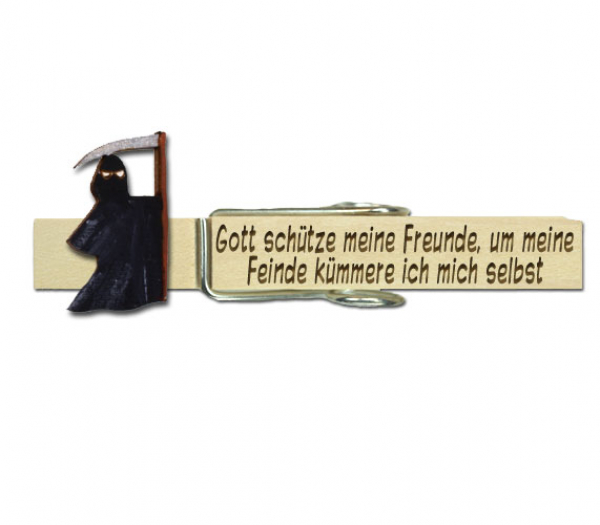 Glupperl mit Sensemann ohne Gesicht