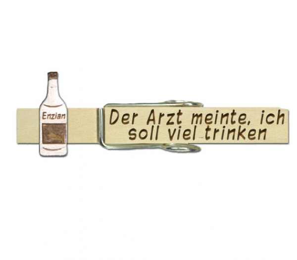 Glupperl mit Schnapsflasche