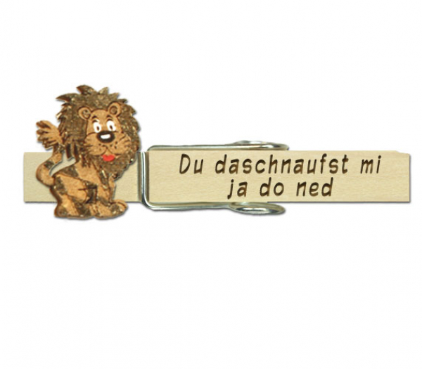 Glupperl mit einem gold-braunen Löwen