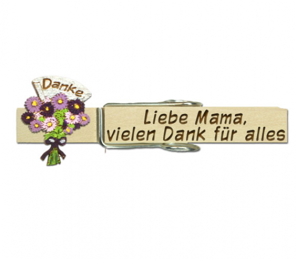 Glupperl mit einem Blumenstrauß-Danke lila