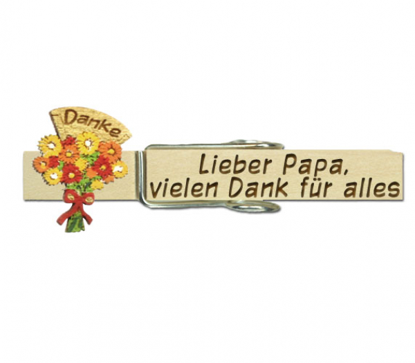 Glupperl mit einem Blumenstrauß-Danke gelb-rot