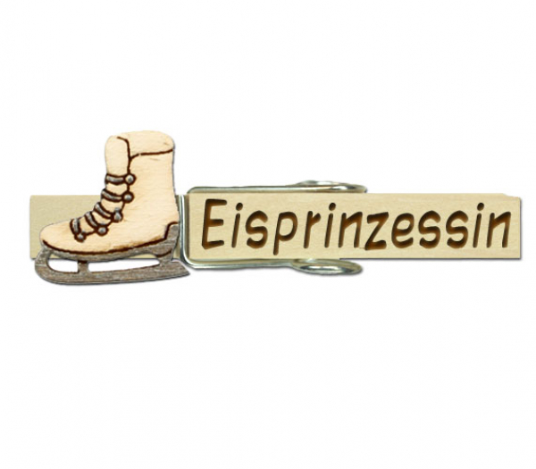 Glupperl mit einem handbemalten Schlittschuh weiß