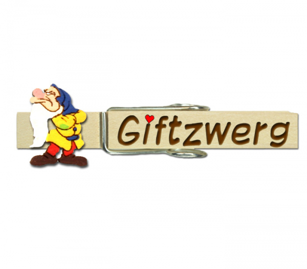 Glupperl mit einem handbemalten gelben Zwerg