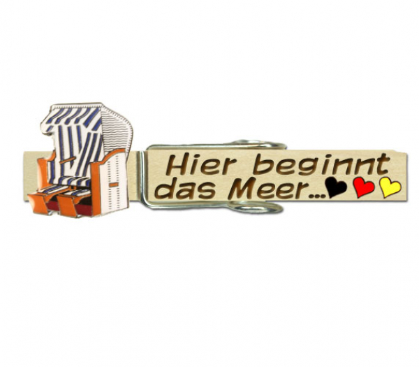 Wiesnglupperl mit Namen und einem blauen Strandkorb