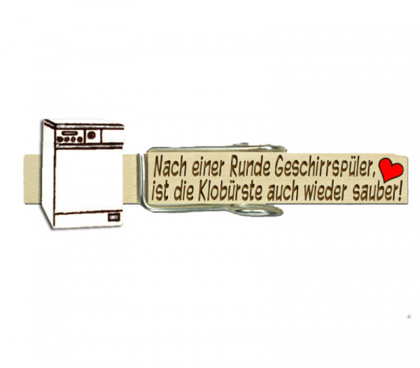 Holzklammern beschriften und einem handbemalten Geschirrspüler
