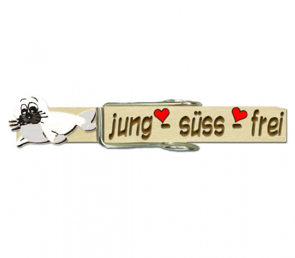 Glupperl mit einer bemalten jungen Robbe