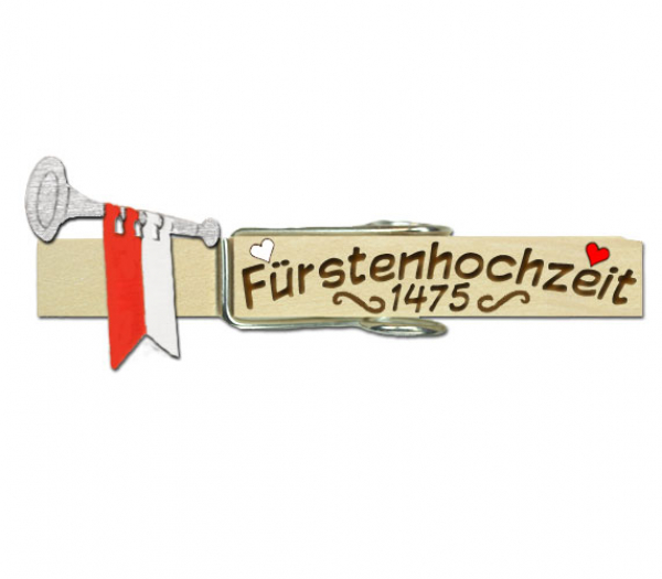 Glupperl mit einer rot-weiß bemalten Fanfare