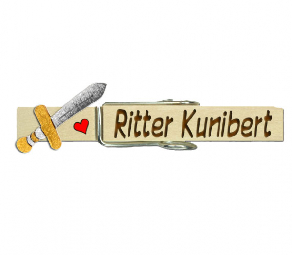 Wiesnglupperl mit einem handbemalten mittelalterlichen Schwert