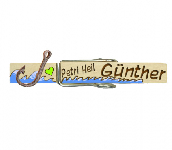 Glupperl mit einem Angelhaken